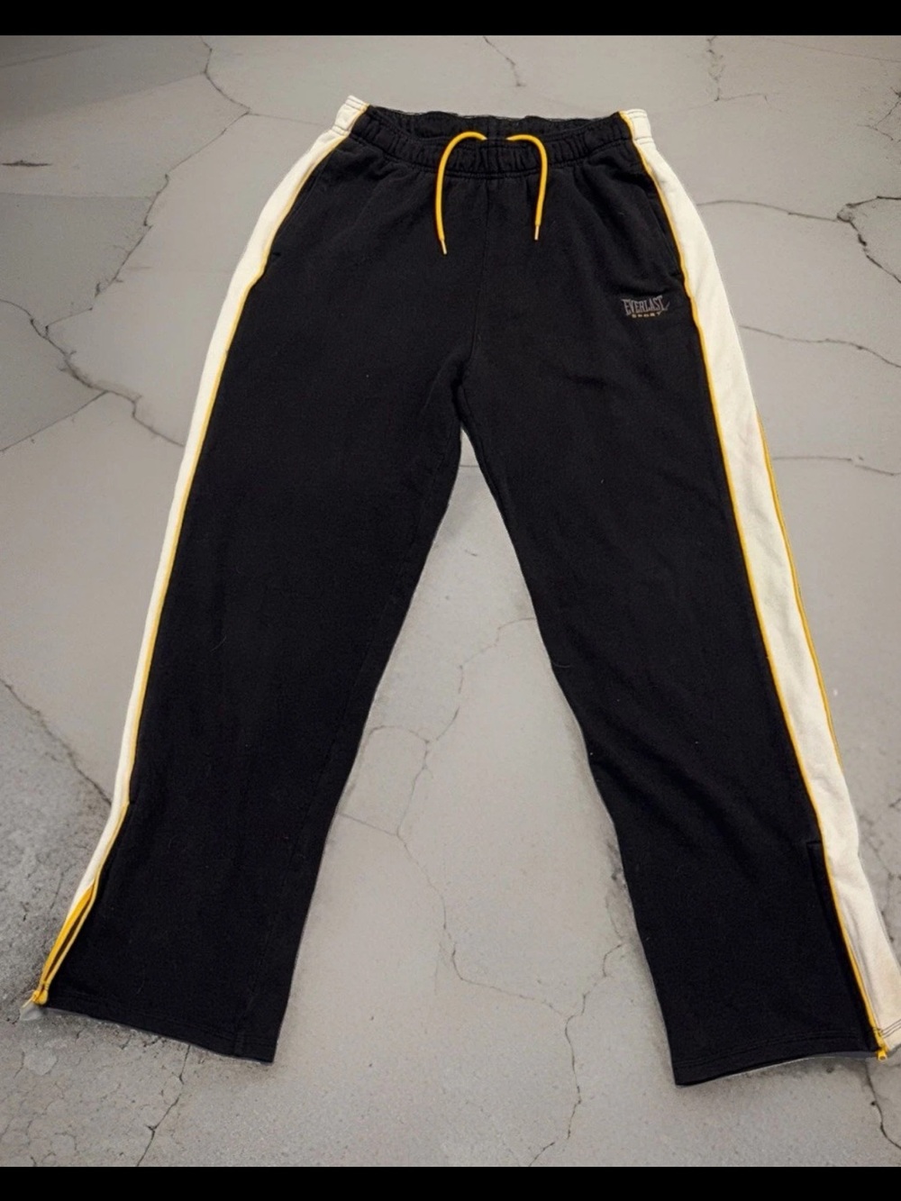 Everlast Sport VTG Y2K Mens Boxing Sweatpants Black Yellow White Mens SZ.L